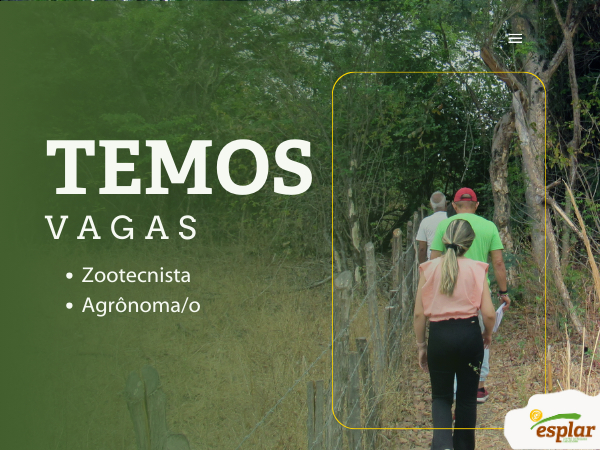 Temos vagas para zootecnista e agrônomo