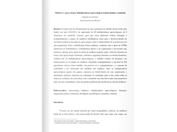 Mulheres e Agroecologia: Multiplicadoras Agroecológicas transformando o Semiárido